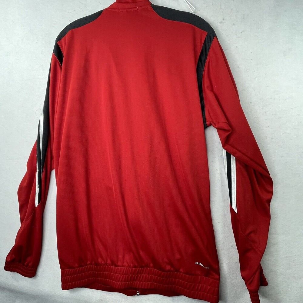 Adidas Full Zip Up Jacket Mens Small Tall Red Black Sporty Track Jacket - Picture 9 of 15